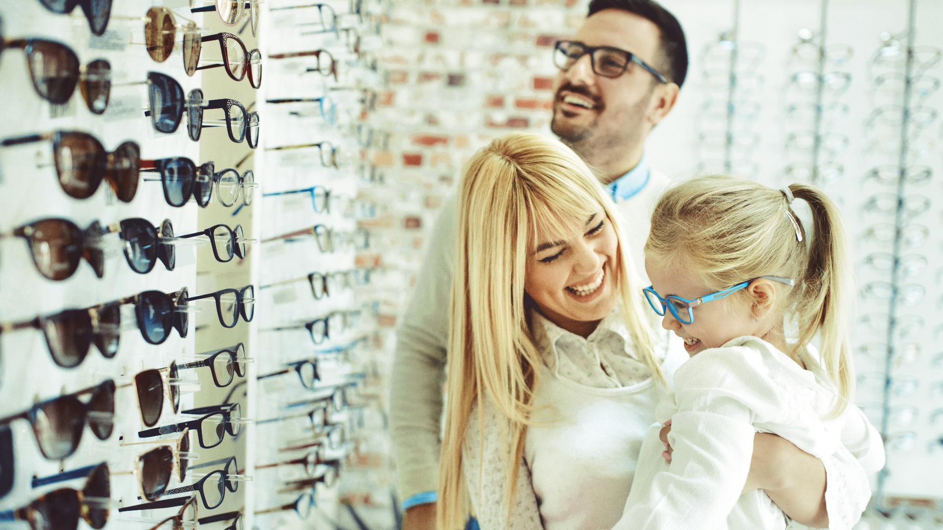 Family in optics store