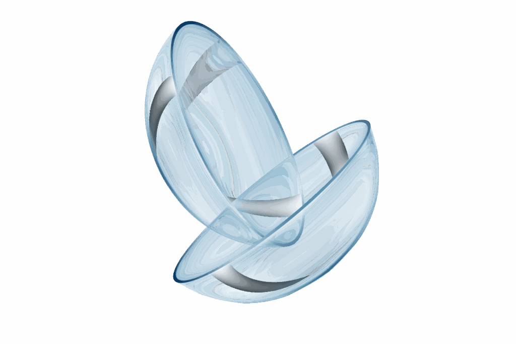 Blaues, transparentes Computergrafikobjekt mit elegantem, geschwungenem Design.